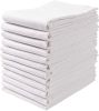 18 Pack Flour Sack Kitchen Dish Towels Lint Free Soft 100% Ring Spun Cotton Large 28x28 inch White